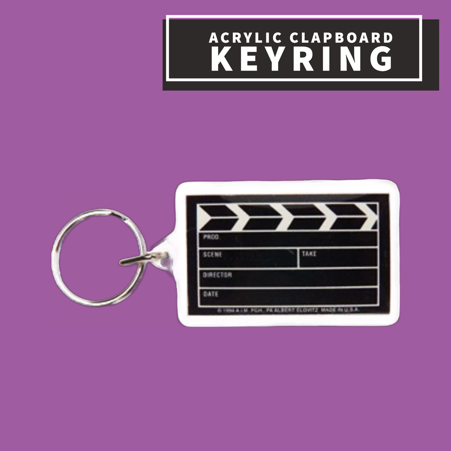 Acrylic Clapboard Keychain