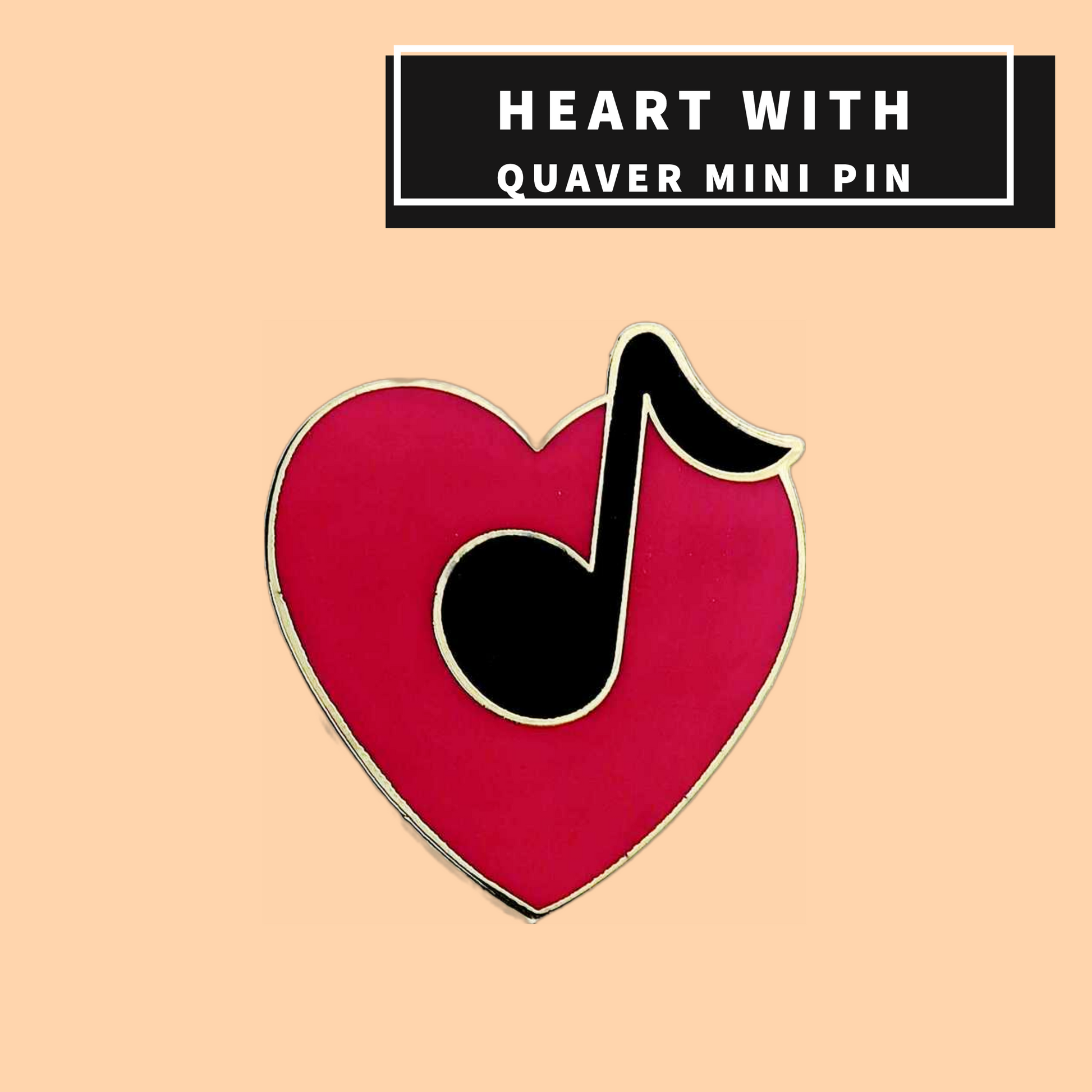 Heart With Quaver Mini Pin