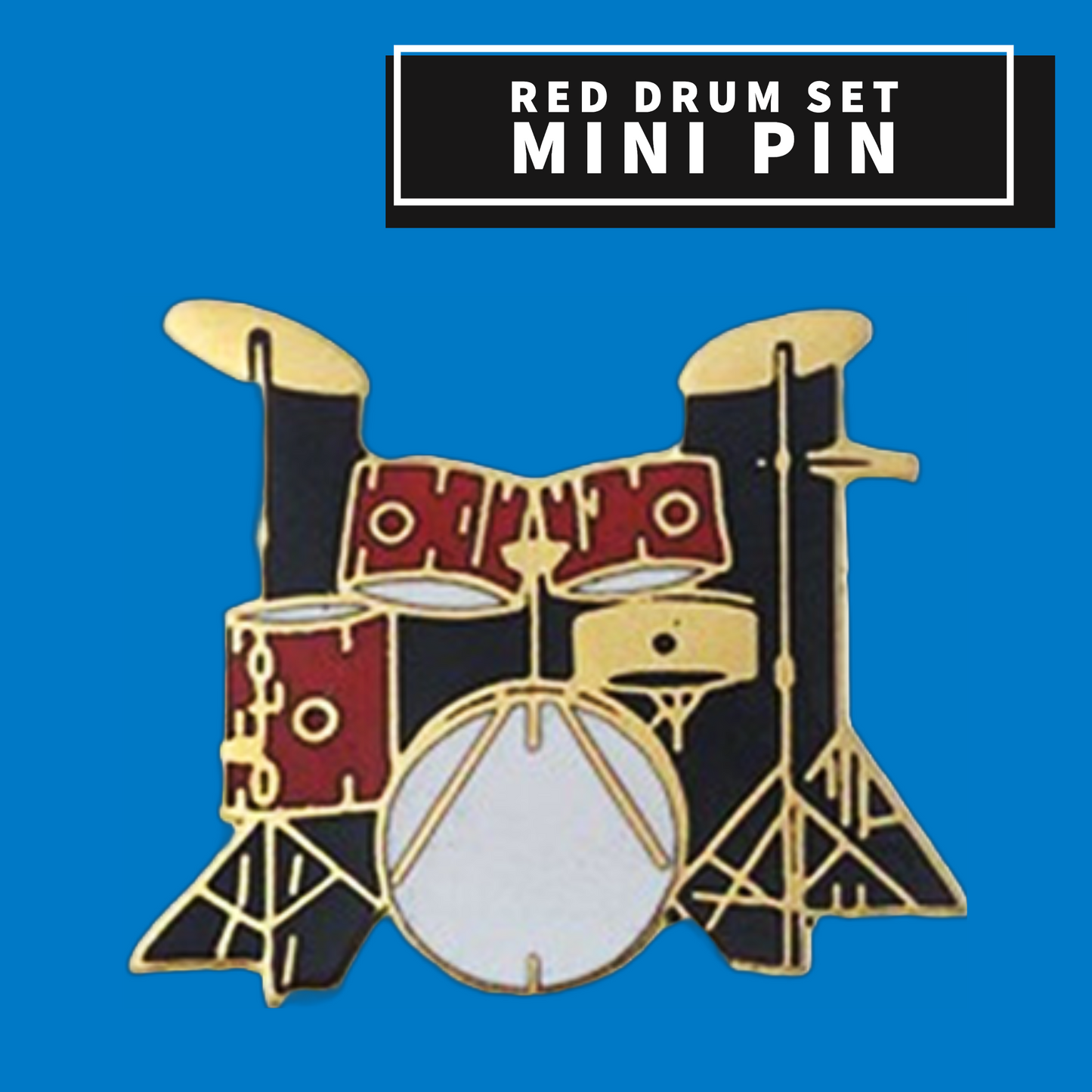 Red Drum Set Mini Pin