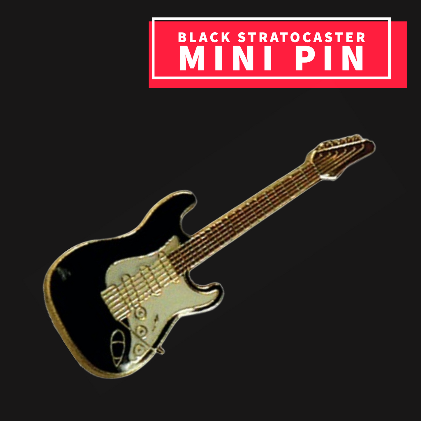 Black Stratocaster Mini Pin