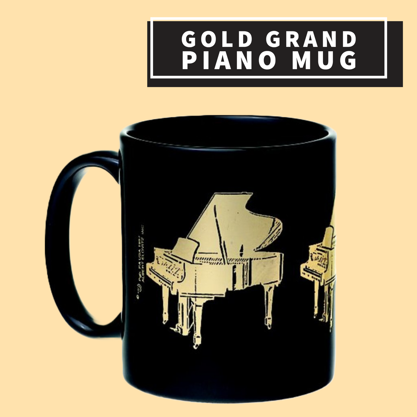 Gold Grand Piano Ceramic Mug