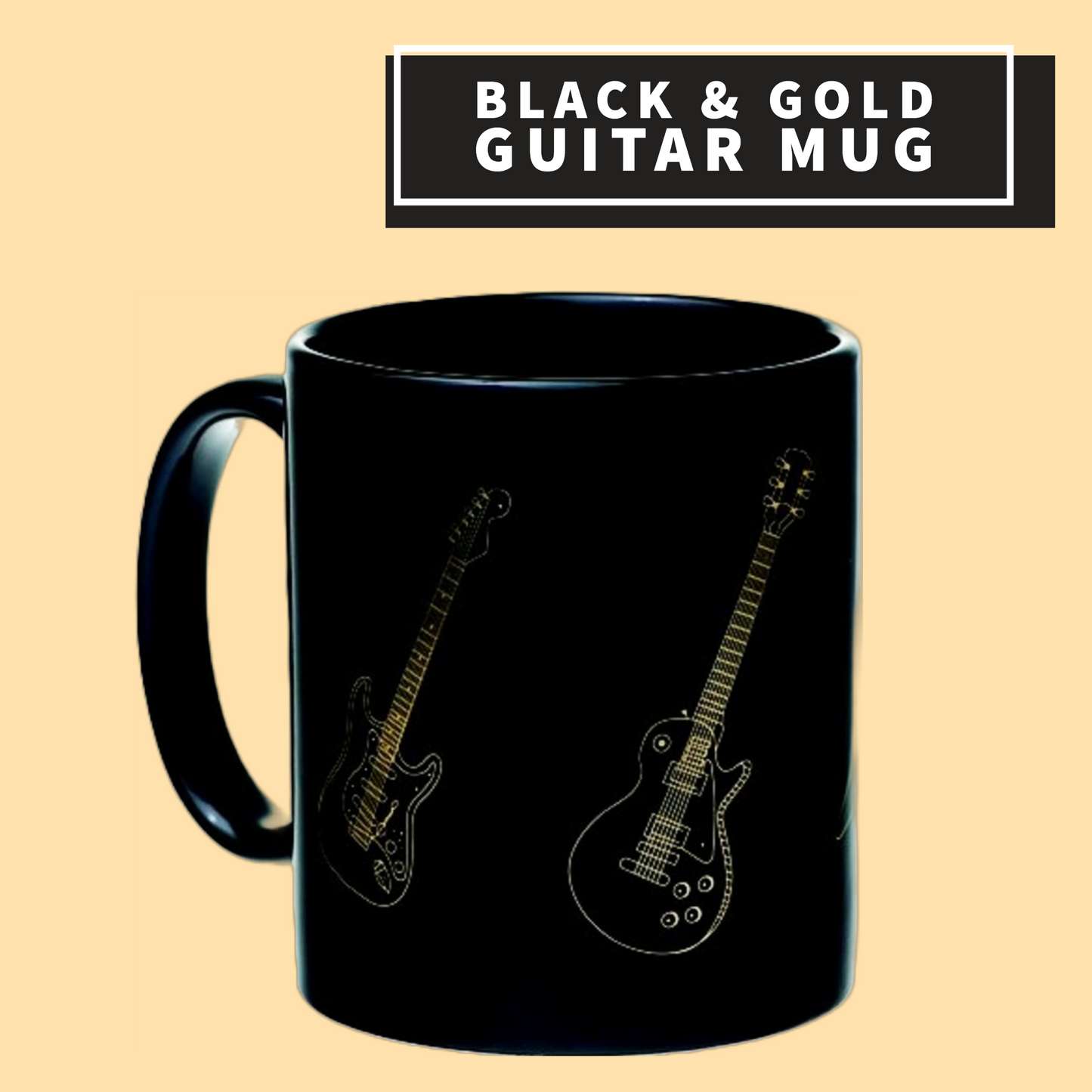 Black & Gold Guitar Mug