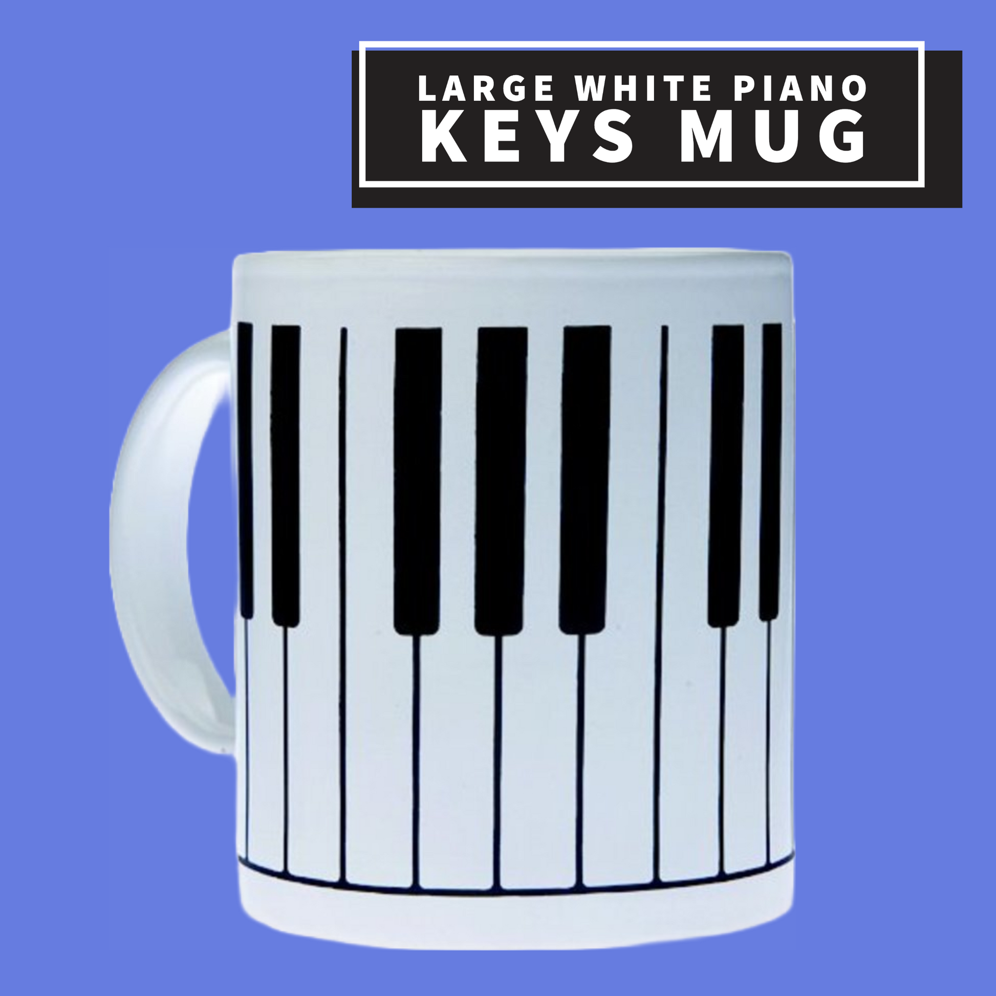 Large White Piano Key Mug