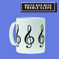 White Ceramic Mug with Treble Clef Design