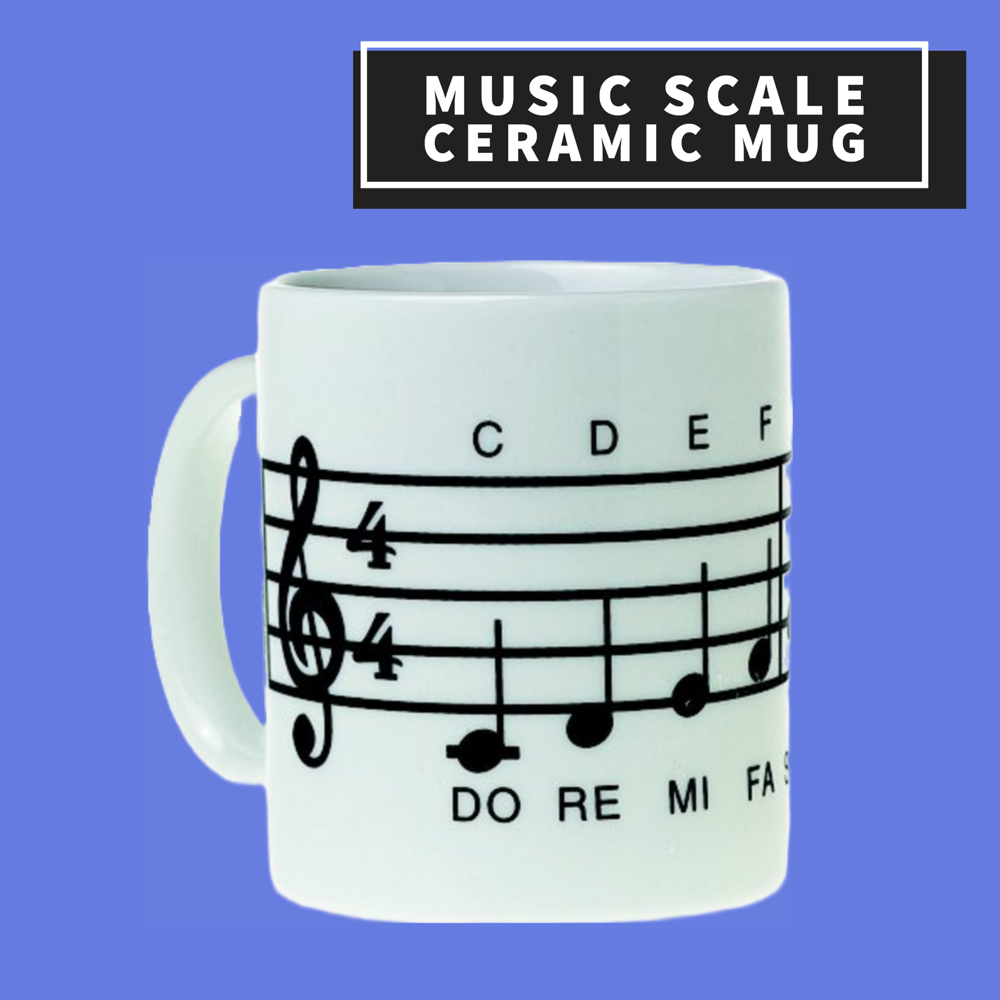 White Music Scale Ceramic Mug