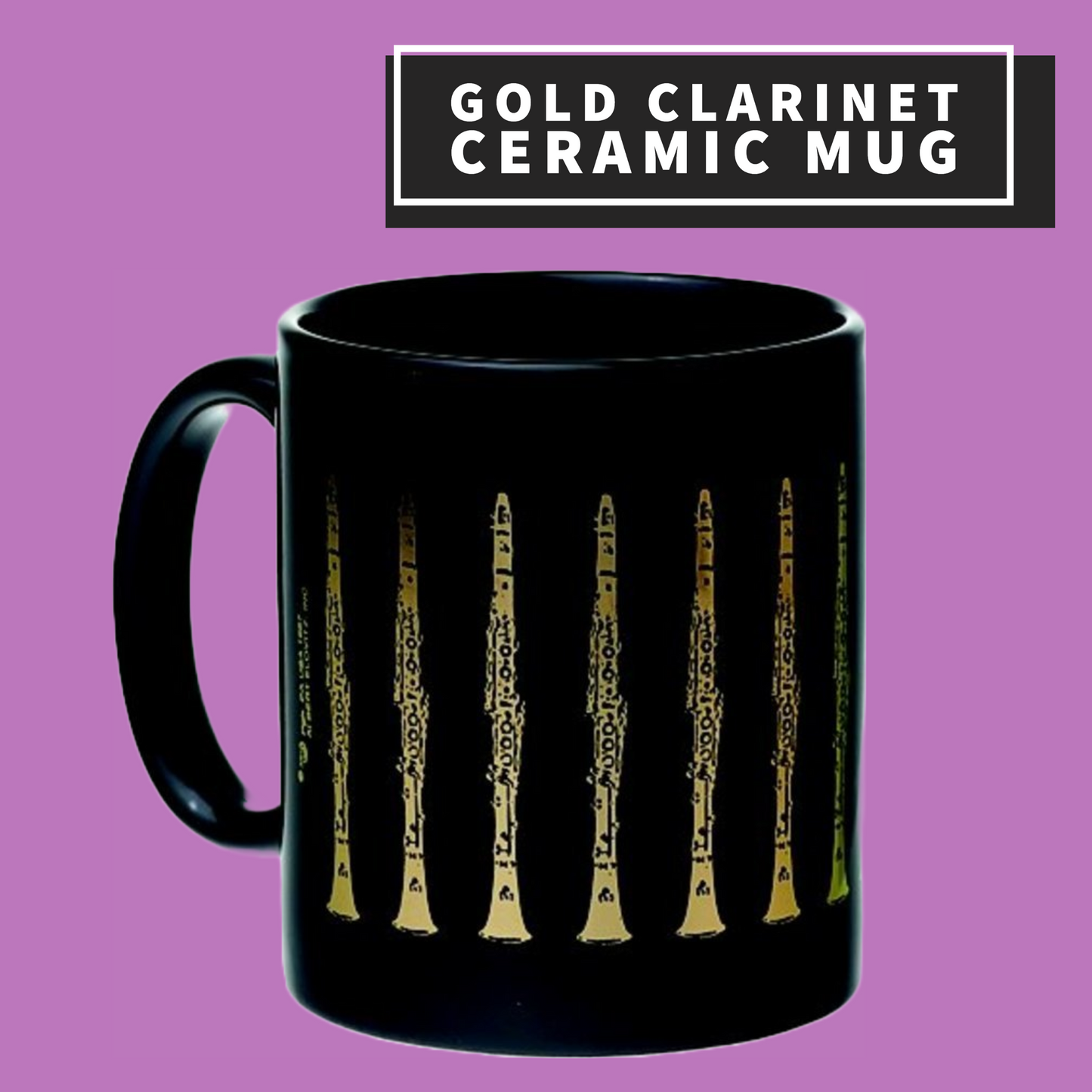 Gold Clarinet Ceramic Mug