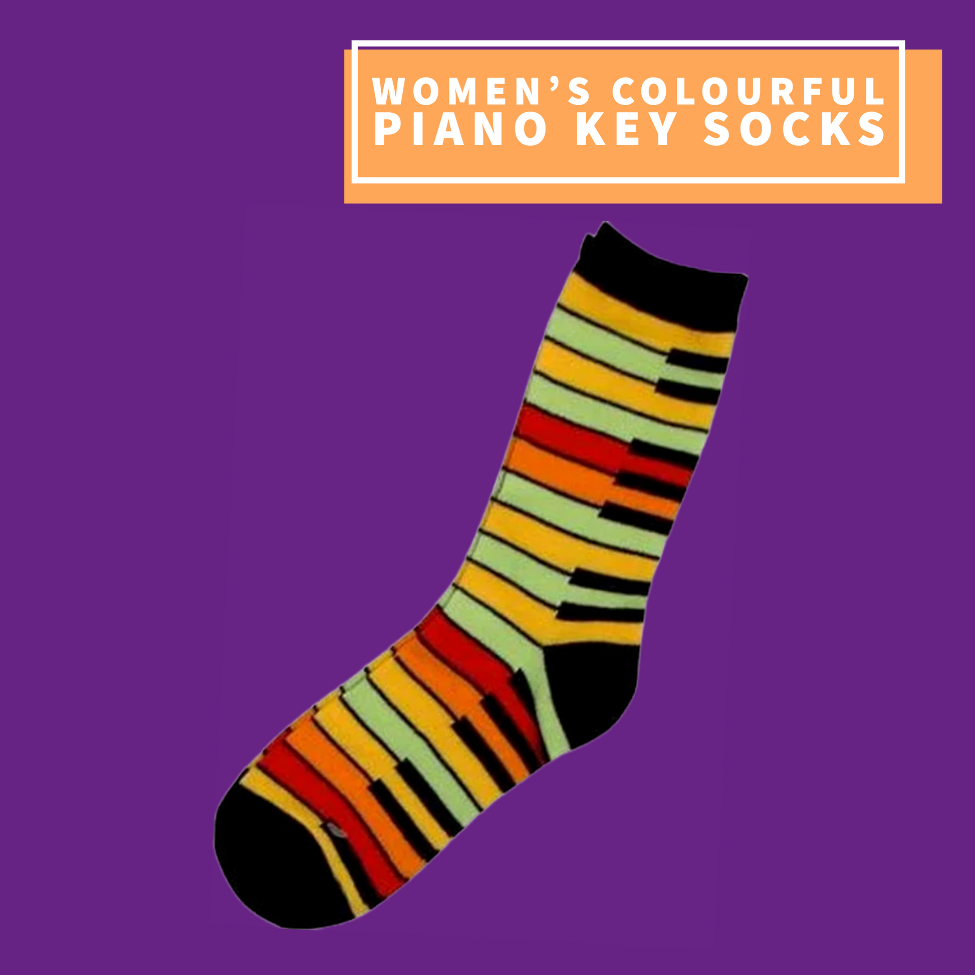 Women's Colourful Piano Key Socks