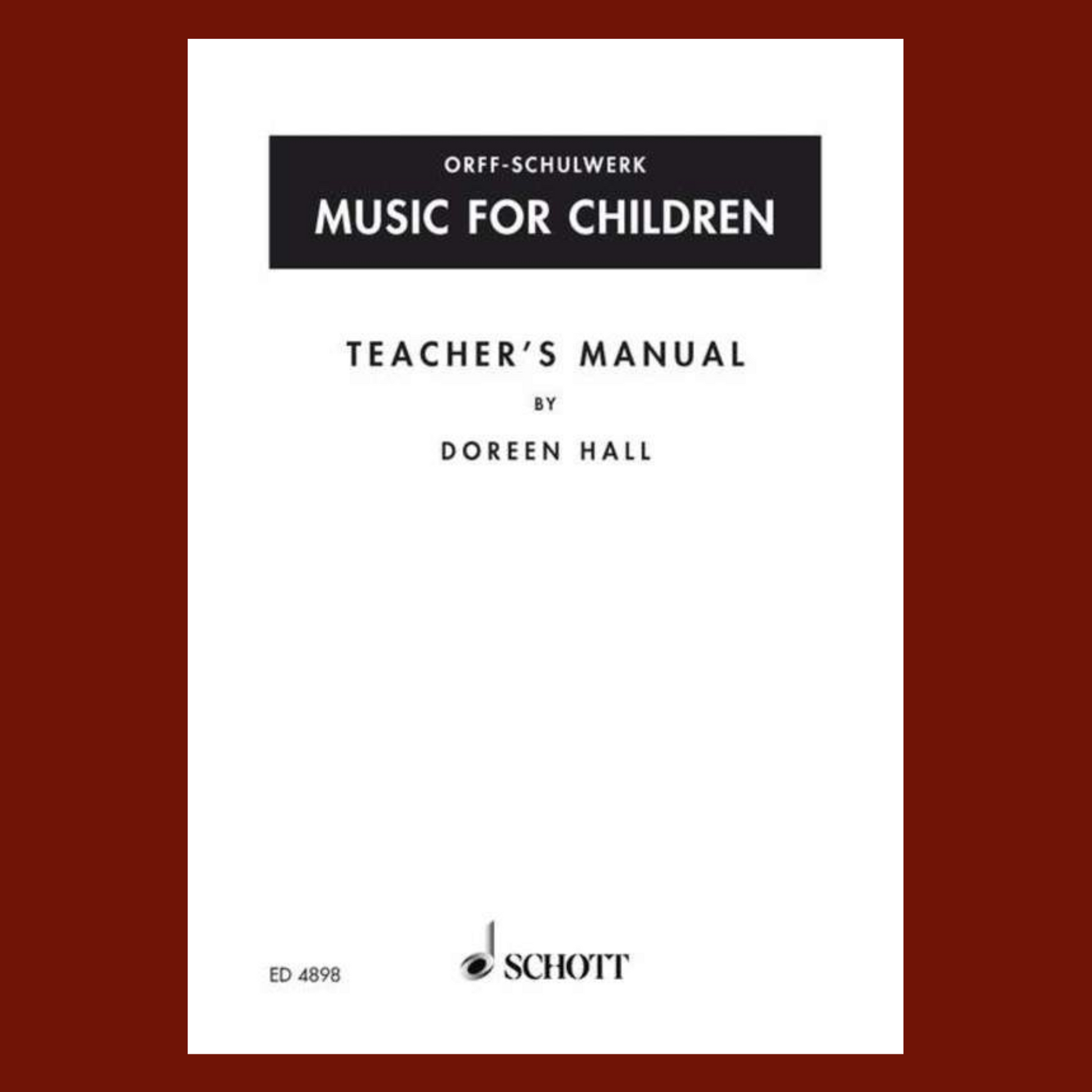 Music For Children - Teacher's Manual Book