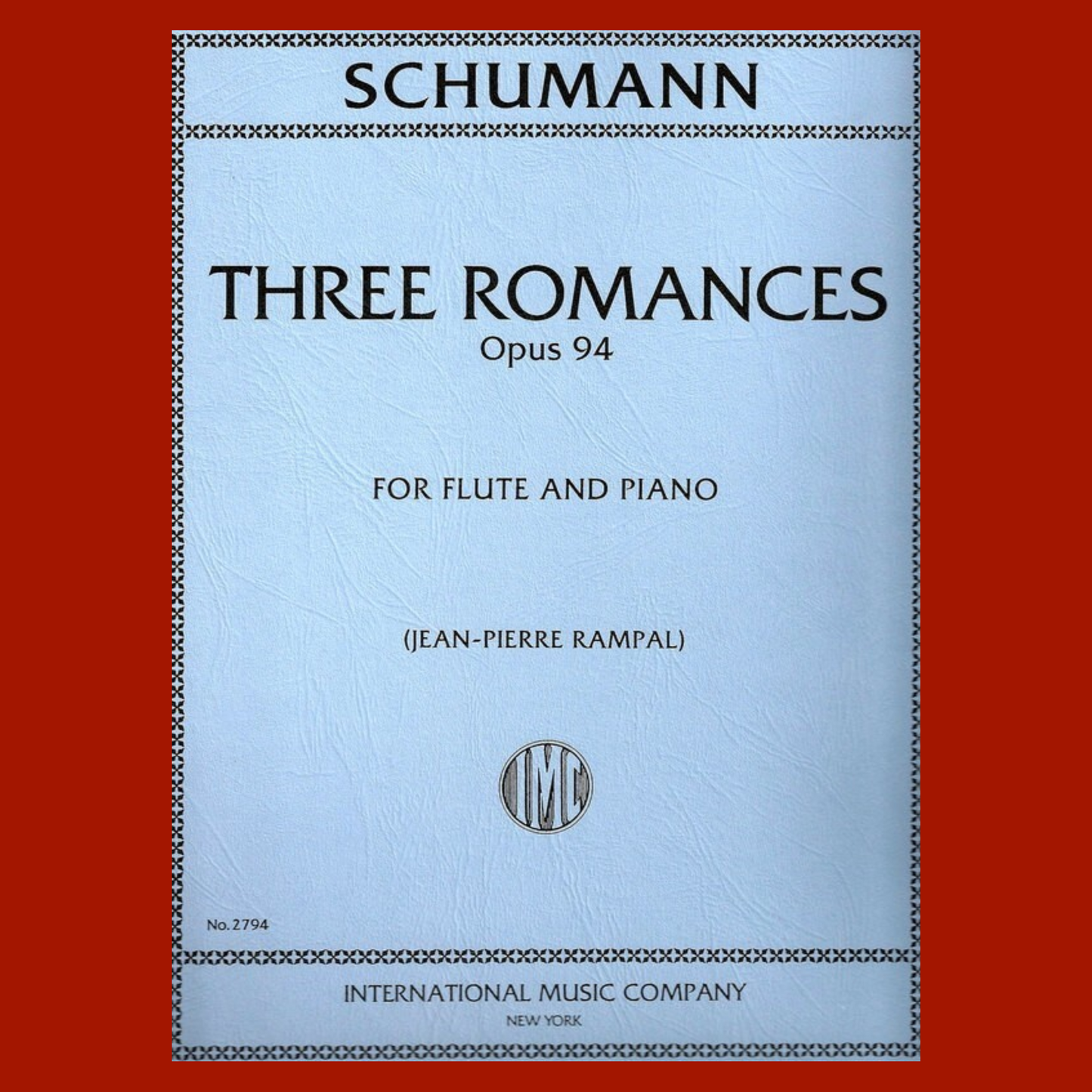 Robert Schumann- Three Romances Opus 94 For Flute and Piano Book