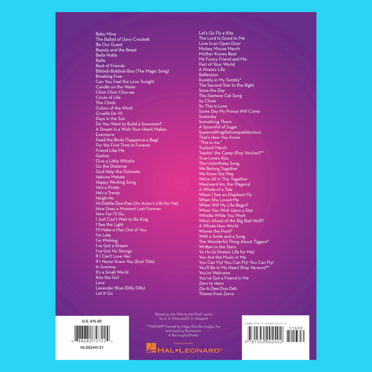 101 Disney Songs For Violin Book