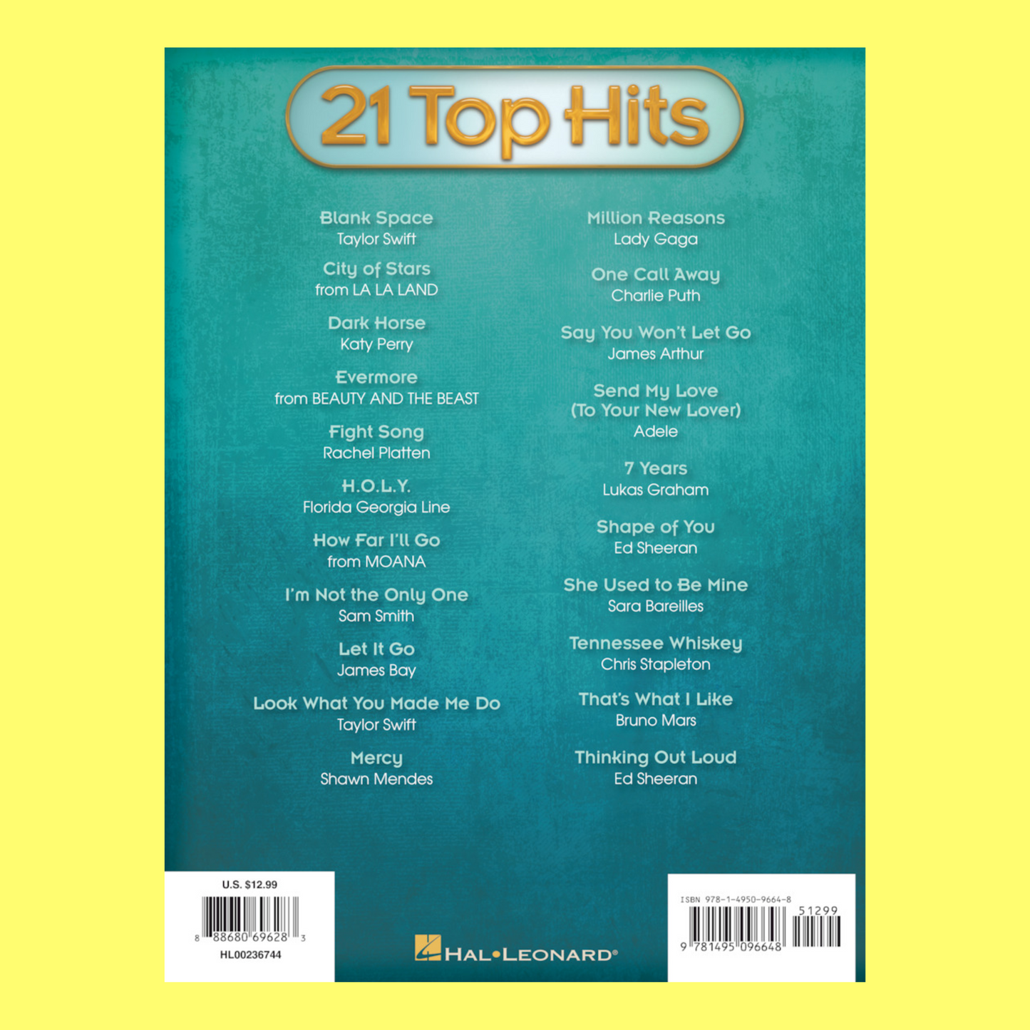 21 Top Hits - Ez Play Piano Volume 71 Songbook