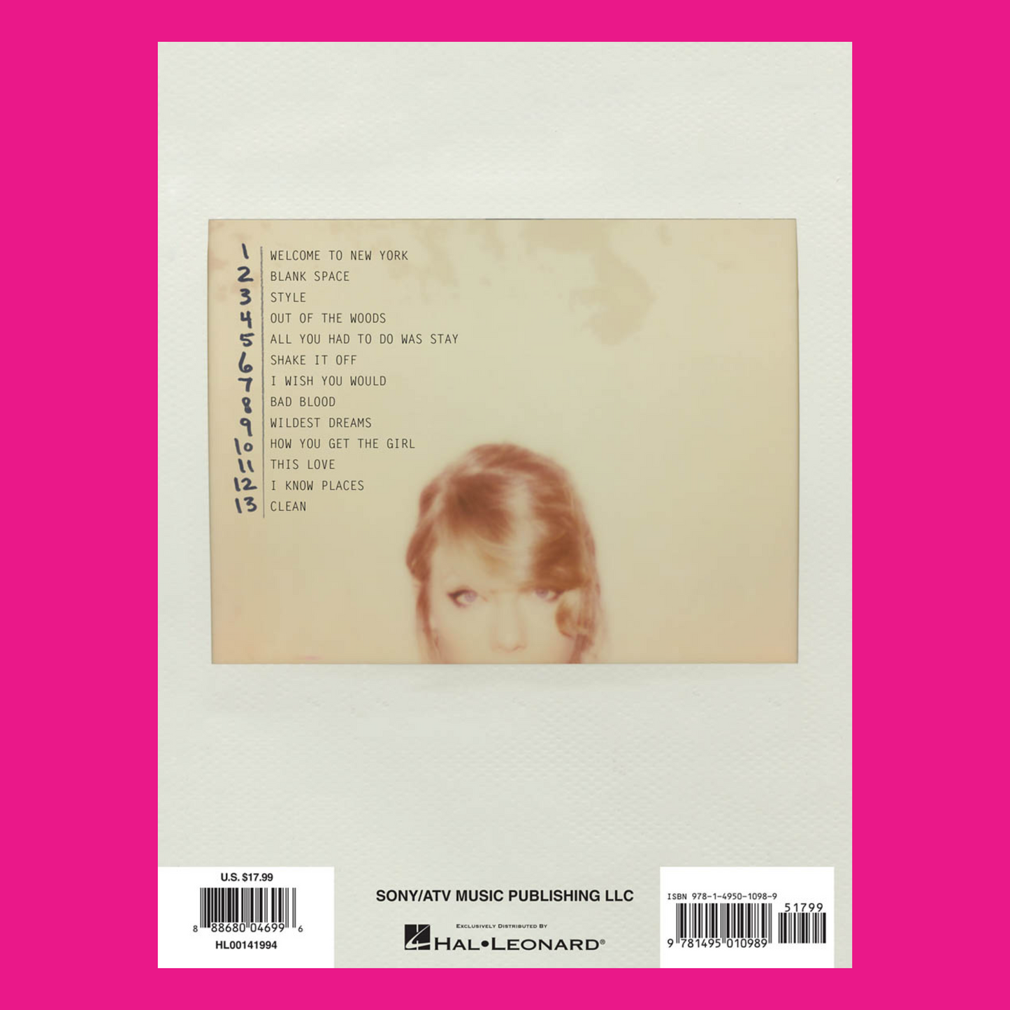 Taylor Swift - 1989 Piano, Vocal & Guitar Songbook