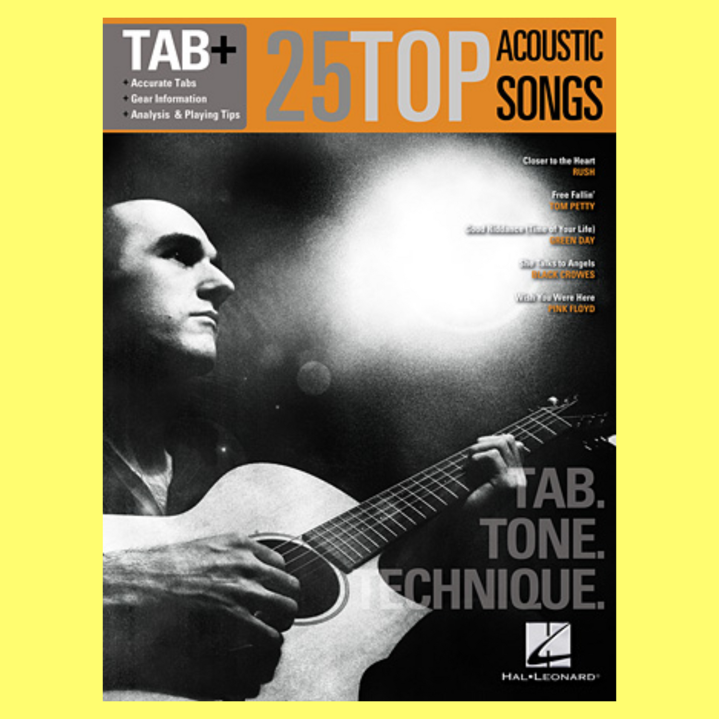 25 Top Acoustic Songs Guitar Book - Tab, Tone & Technique Book