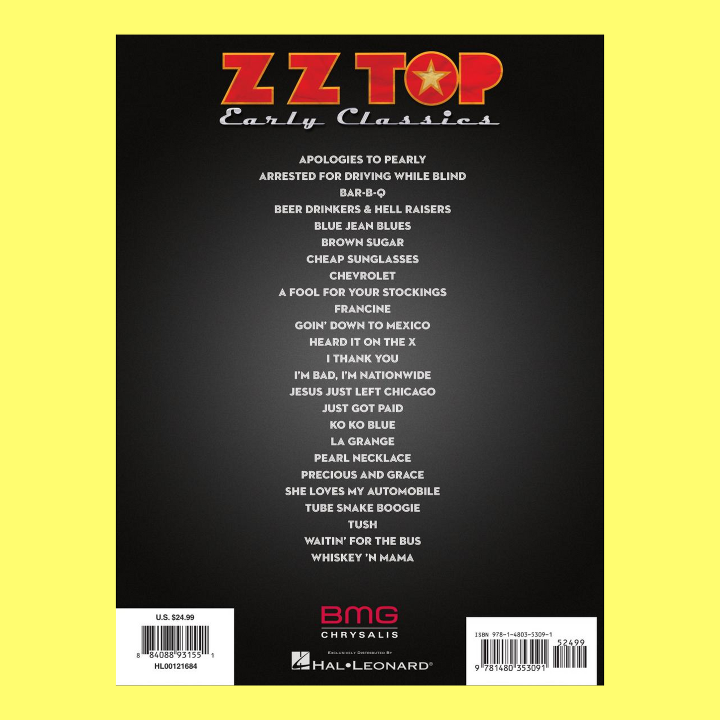 ZZ Top Early Classics Guitar Tab Book