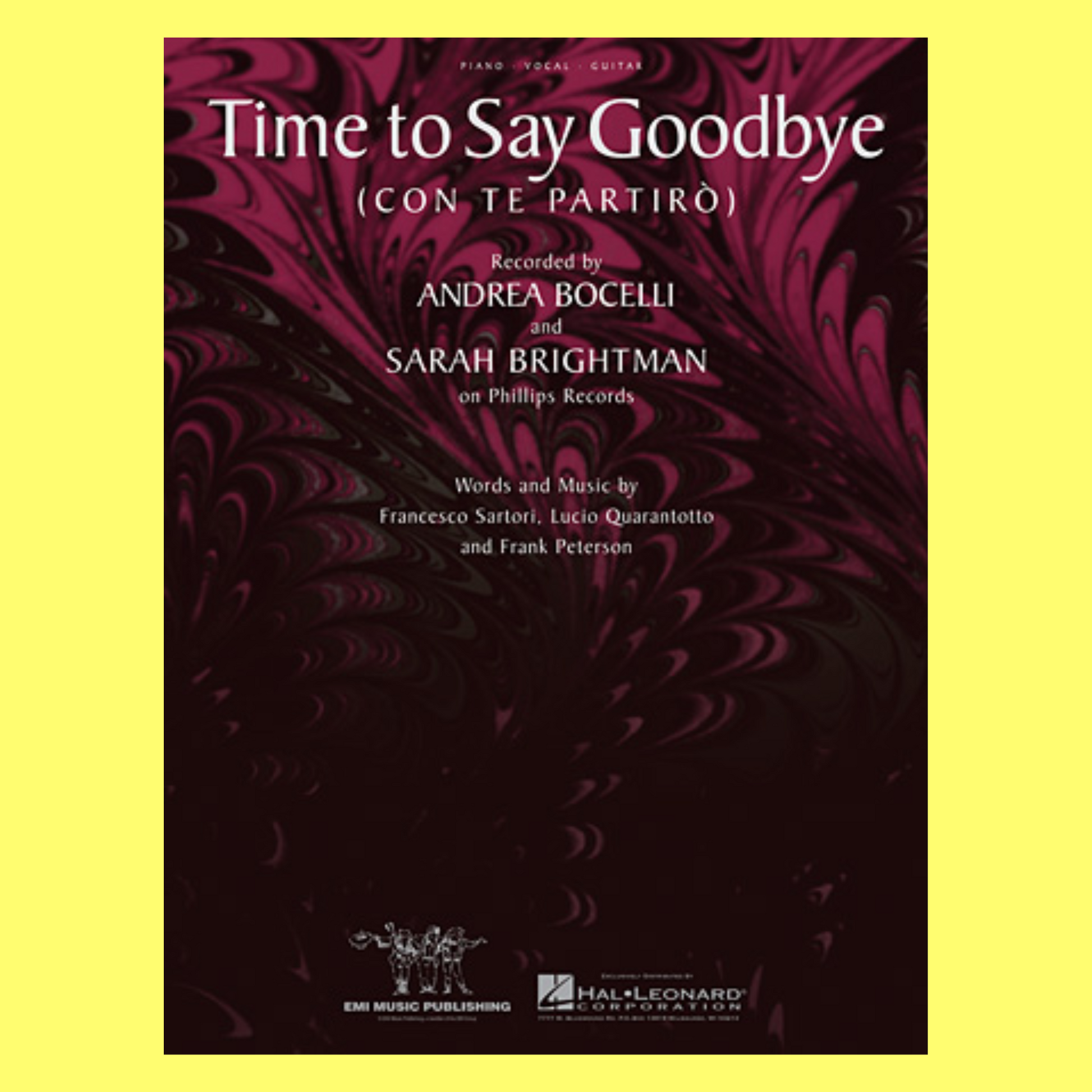 Andrea Bocelli - Time To Say Goodbye (Con Te Partiro) - PVG Sheet Music