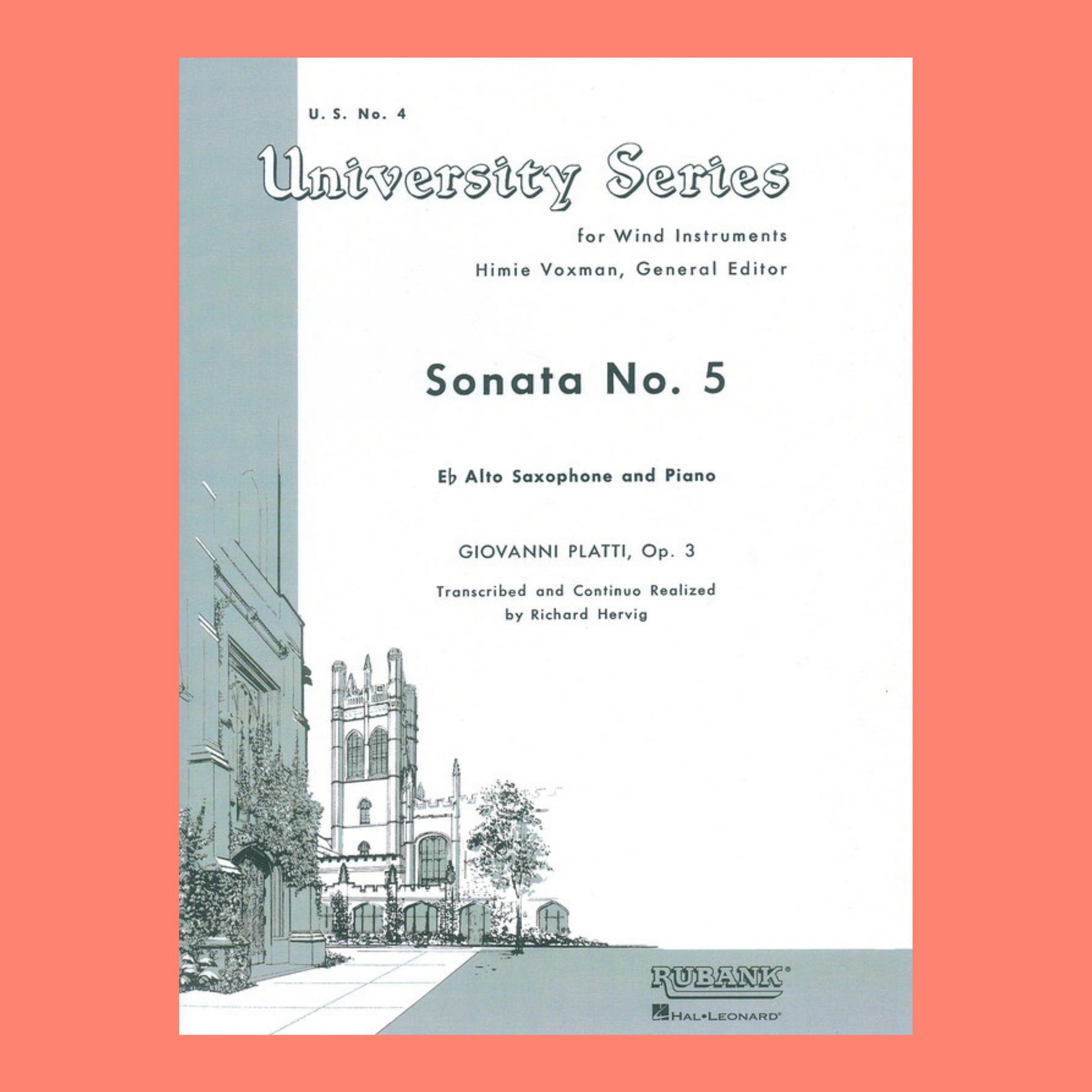 Giovanni Platti - Sonata Op No. 5 For Alto Saxophone Sax With Piano Book