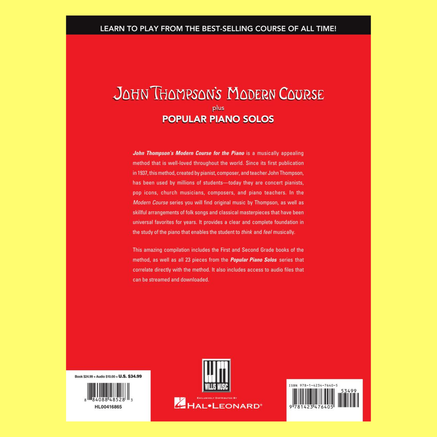 John Thompson's Modern Course plus Popular Piano Solos Bundle - 4 Books In One