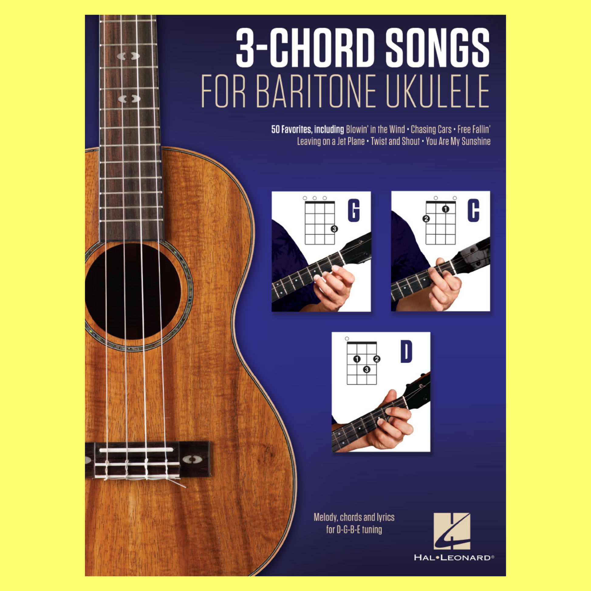 3 Chord Songs For Baritone Ukulele (G-C-D) Book