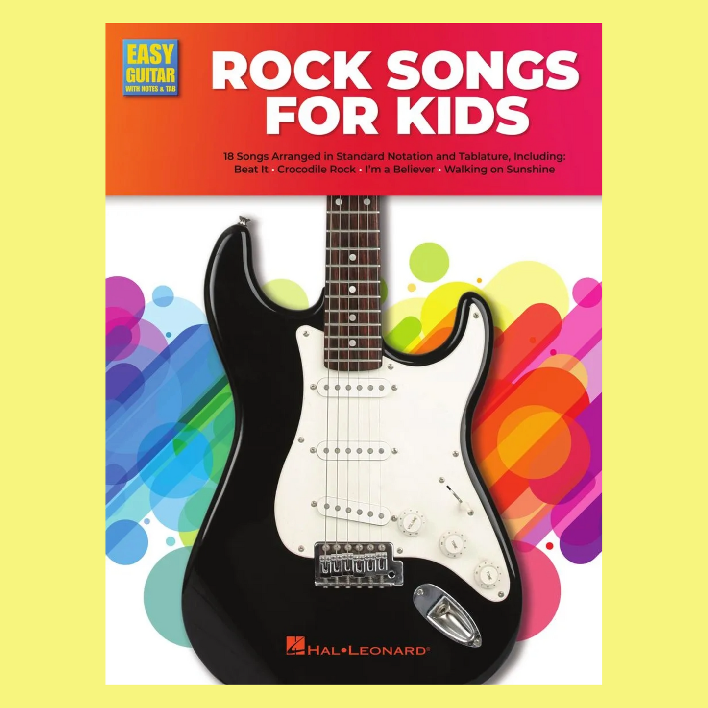 Rock Guitar Songs For Kids Easy Guitar Notes & Tab Book