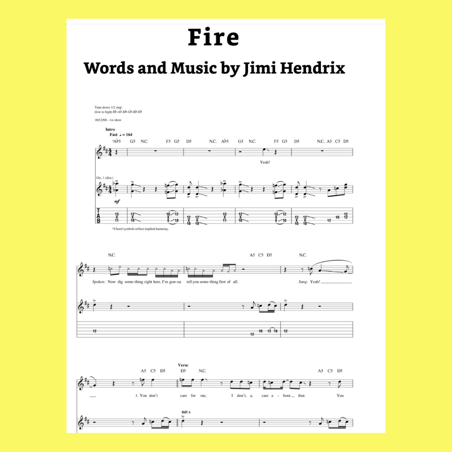 Jimi Hendrix - Winterland Guitar Tab Book