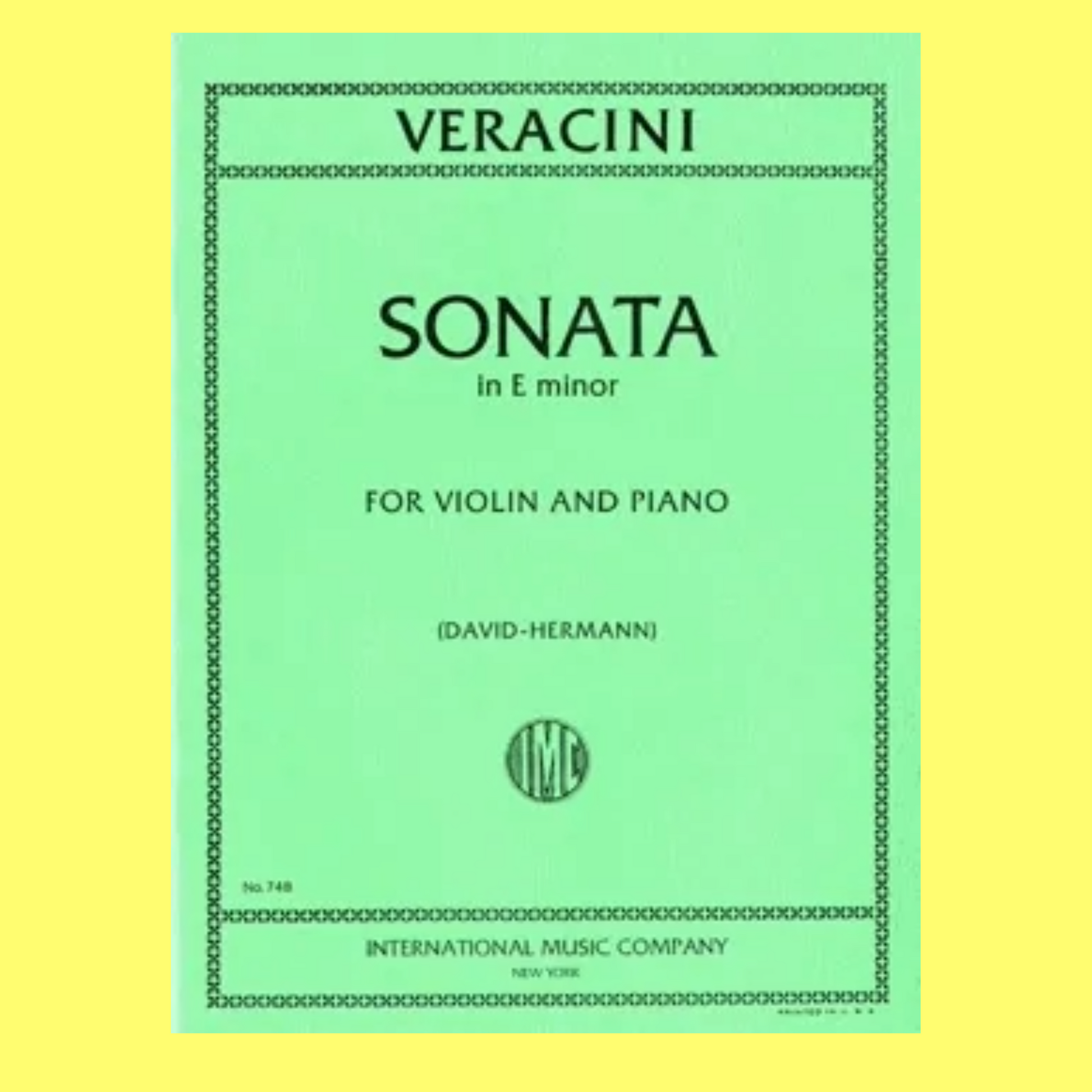 Veracini - Sonata Op 2 No 8 E Minor Solo Violin with Piano Accompaniment