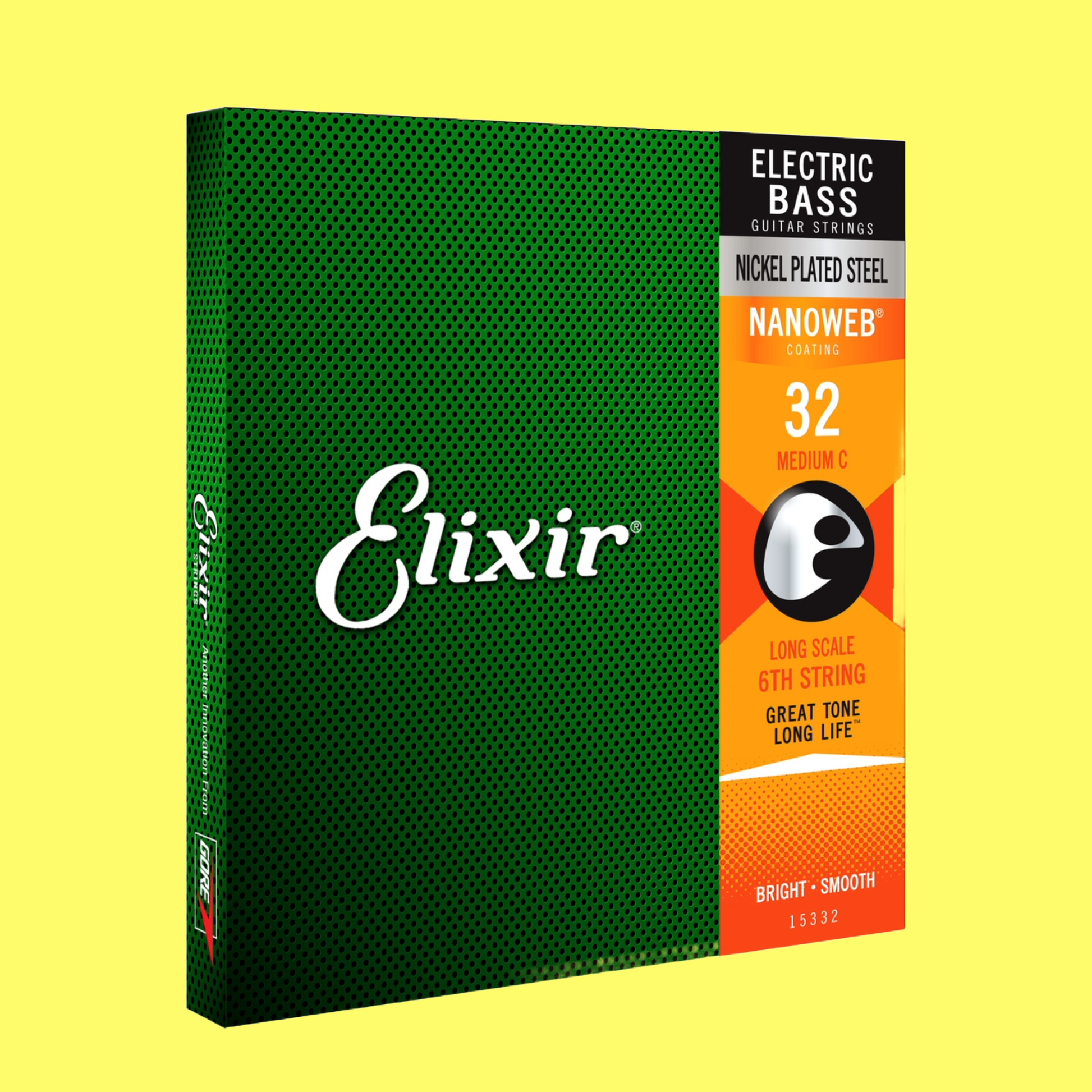 Elixir 15332 Nanoweb Single Bass Guitar Medium C String - Gauge .032