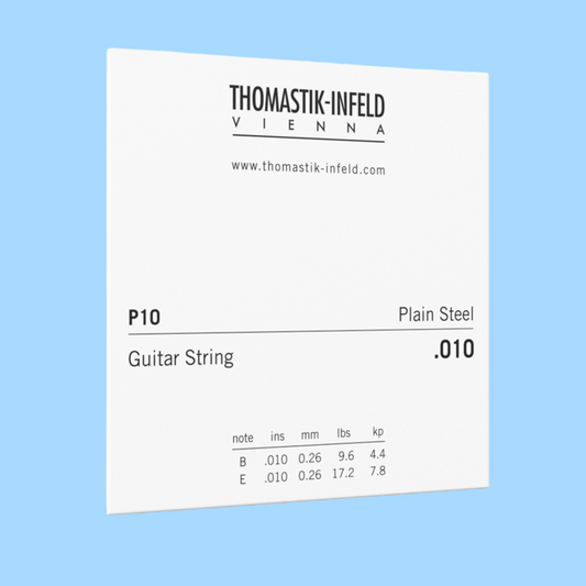 DTP10 Thomastik Acoustic Guitar Brass Plated Steel Single String Gauge - 0.010