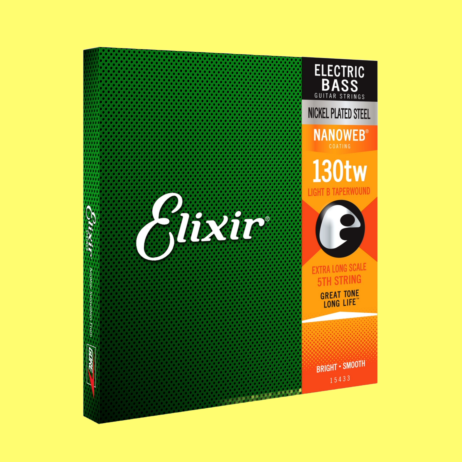 Elixir 15433 Nanoweb Single Bass Guitar String - Medium B .130TW XLong