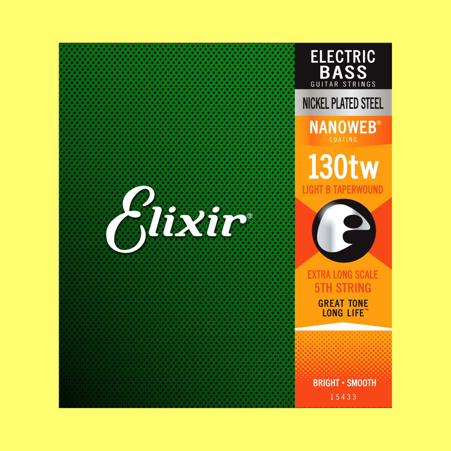 Elixir 15433 Nanoweb Single Bass Guitar String - Medium B .130TW XLong