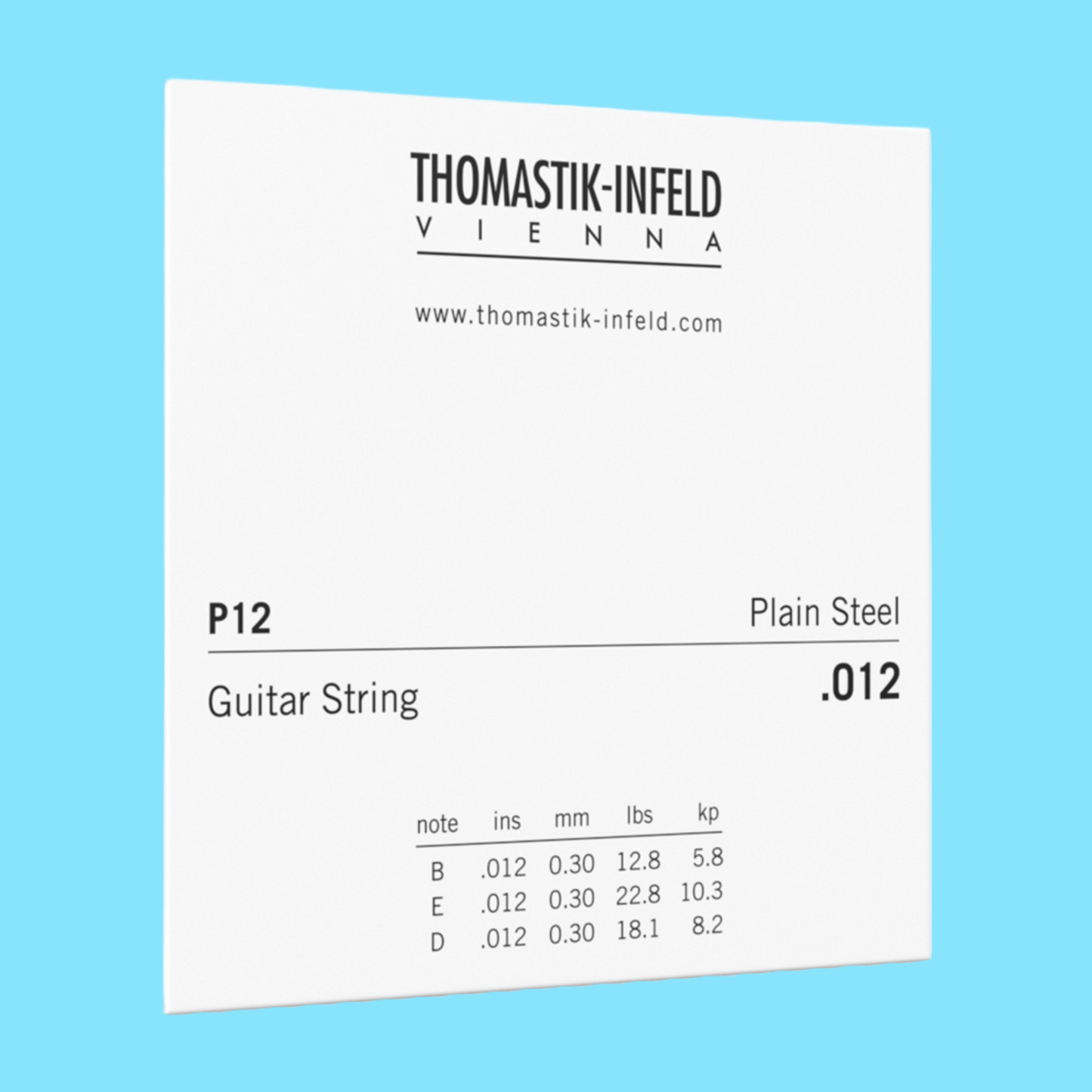 Thomastik DTP12 Brass Plated Plain Steel Acoustic Guitar Single String Gauge 0.012