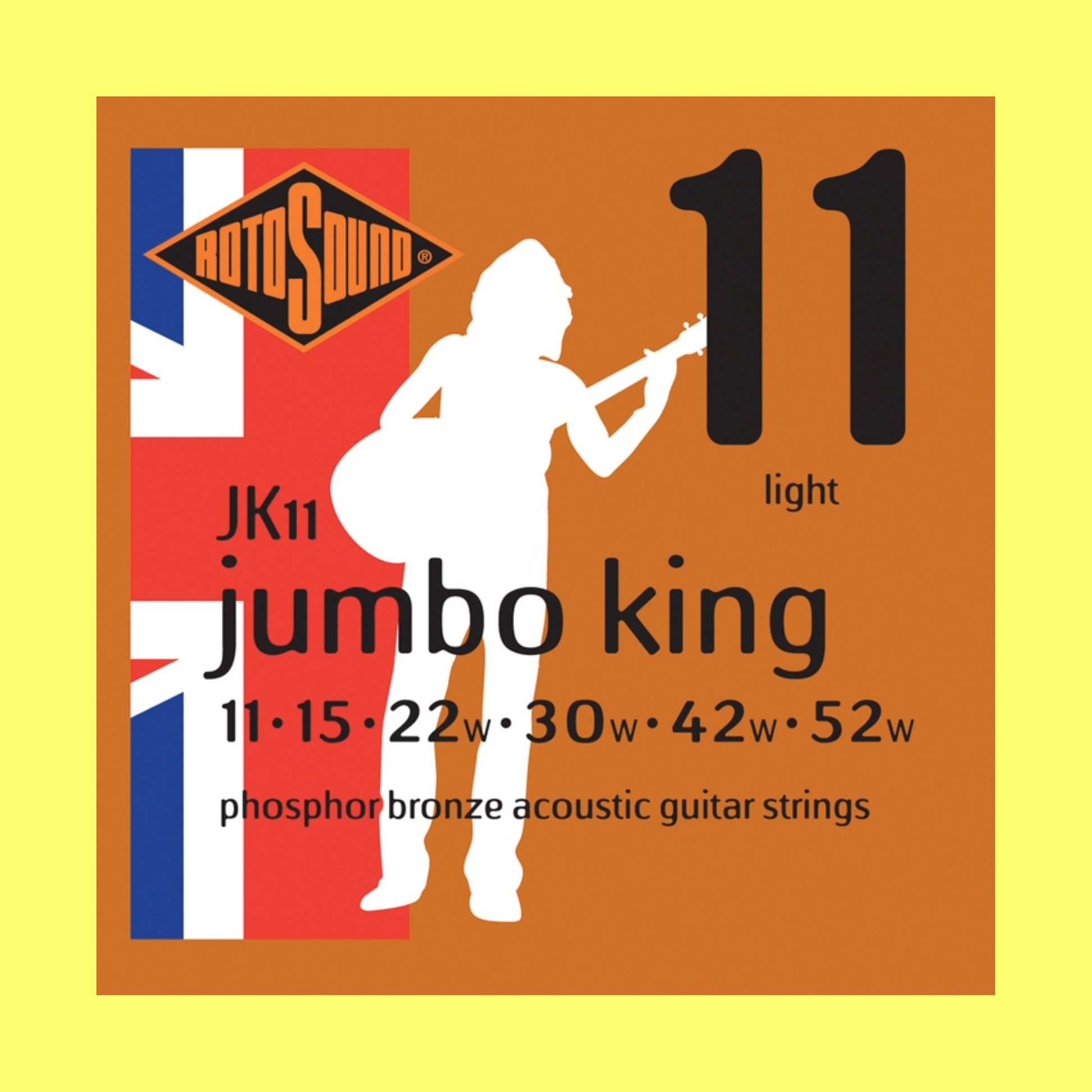 Rotosound JK11 Jumbo King Phosphor Bronze Acoustic Guitar Strings Set  11-52