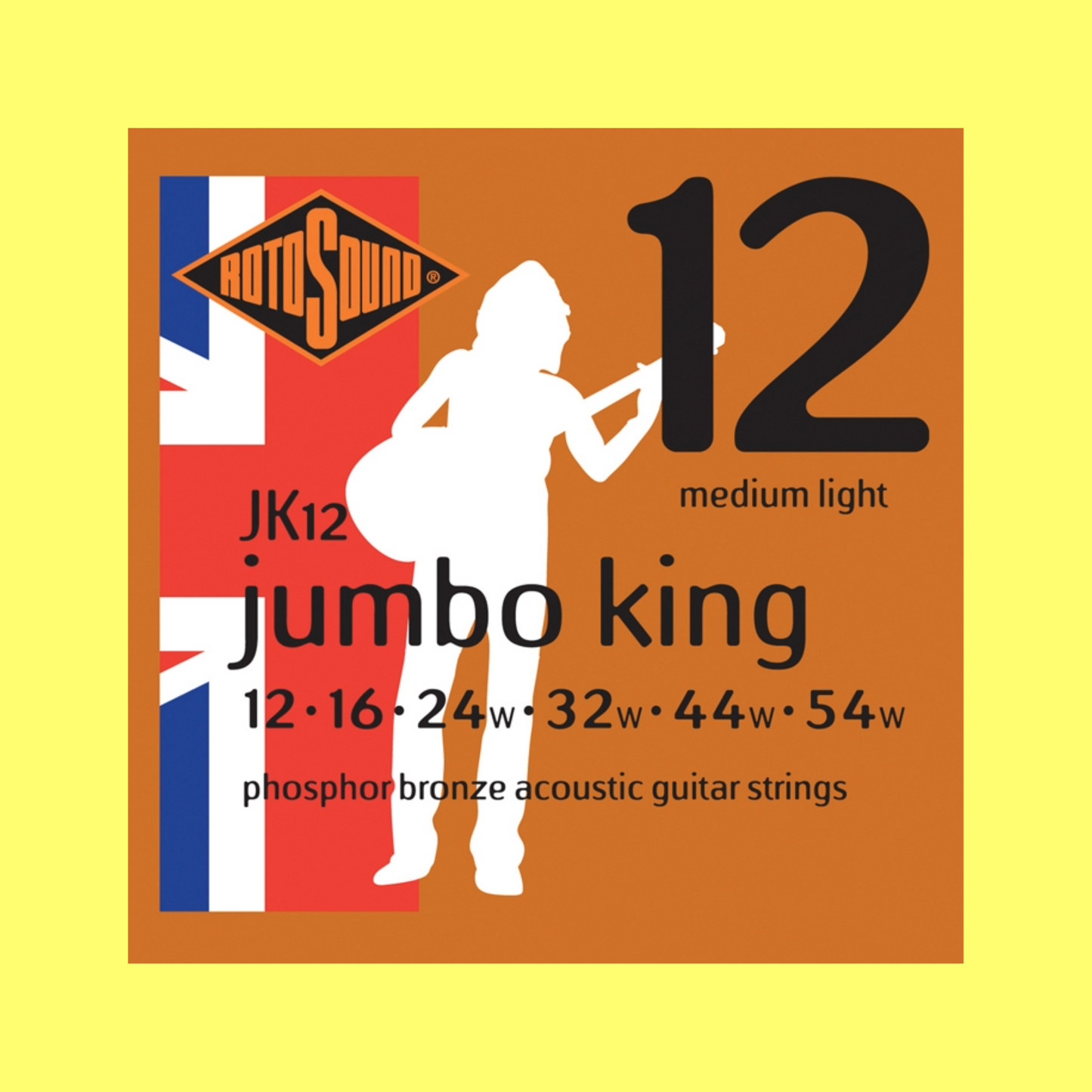 Rotosound JK12 Jumbo King Phosphor Bronze Acoustic Guitar String Set 12-54