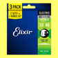 Elixir 16552 Optiweb Electric Guitar Strings 3 Pack -  10-46 Light