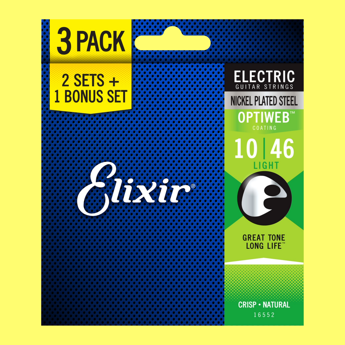 Elixir 16552 Optiweb Electric Guitar Strings 3 Pack -  10-46 Light