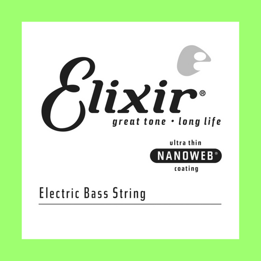 Elixir 15385 Nanoweb Single Electric Bass Guitar String - Gauge 0.085