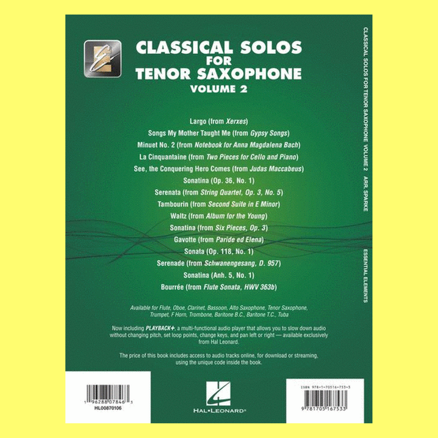 Classical Solos For Tenor Saxophone Volume 2 Book/Olm