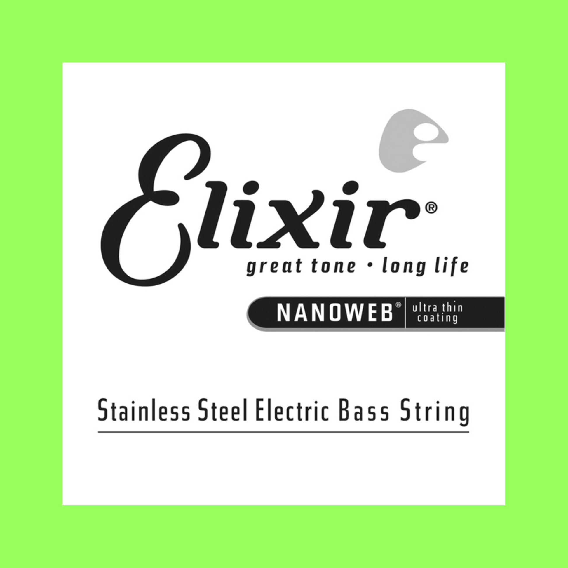 Elixir 13402 Nanoweb Stainless Steel Bass Guitar Single String - Gauge 0.100