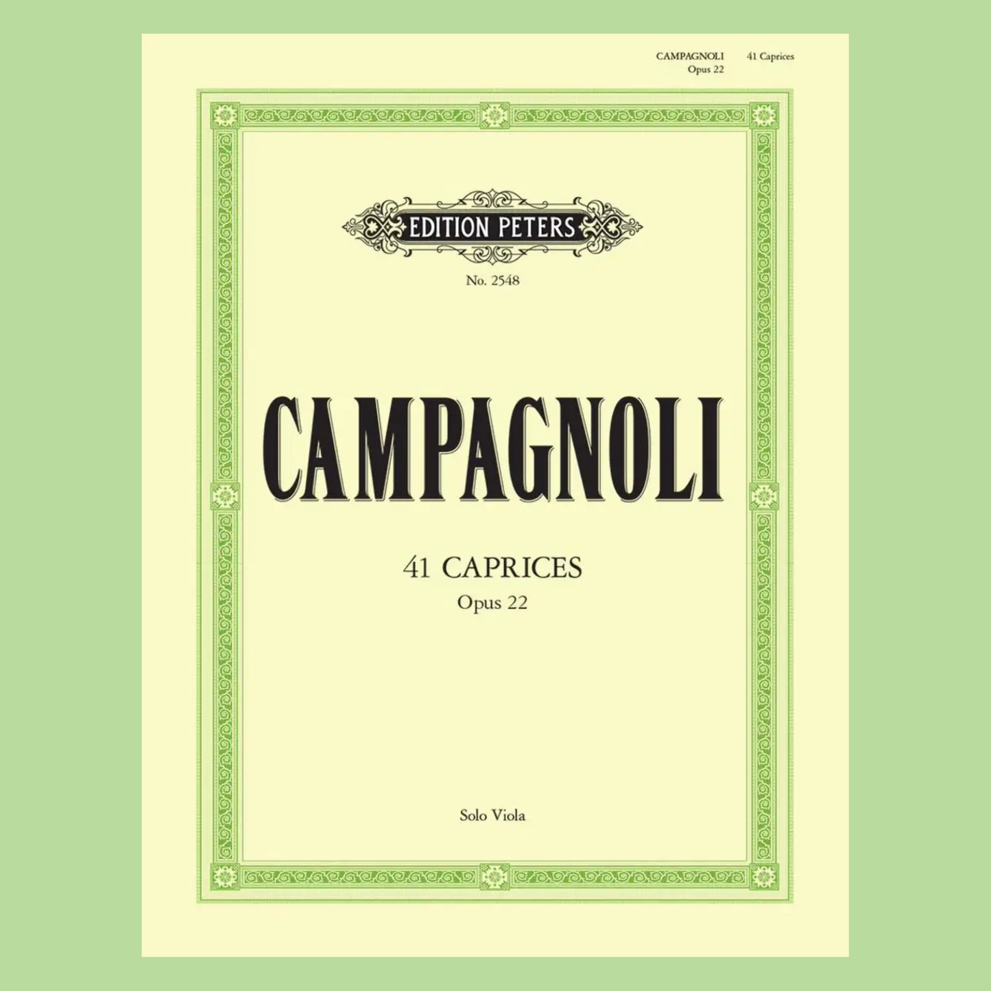 Campagnoli - 41 Caprices Op 22 Viola Solo Book