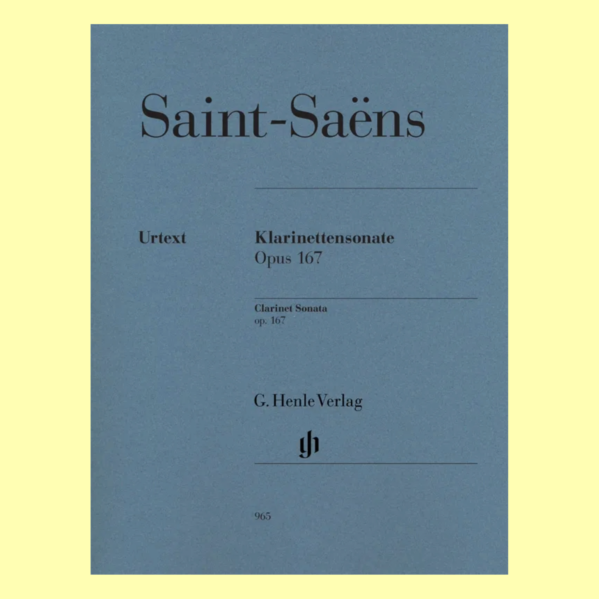 Saint-Saens - Clarinet Sonata Op 167 Urtext Book