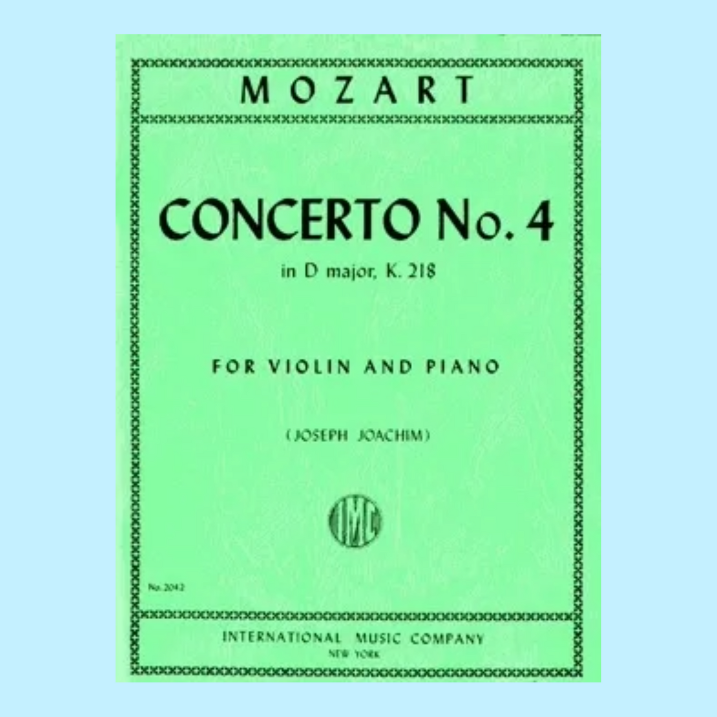 Mozart - Concerto No 4 D K 218 Violin with Piano Accompaniment Book