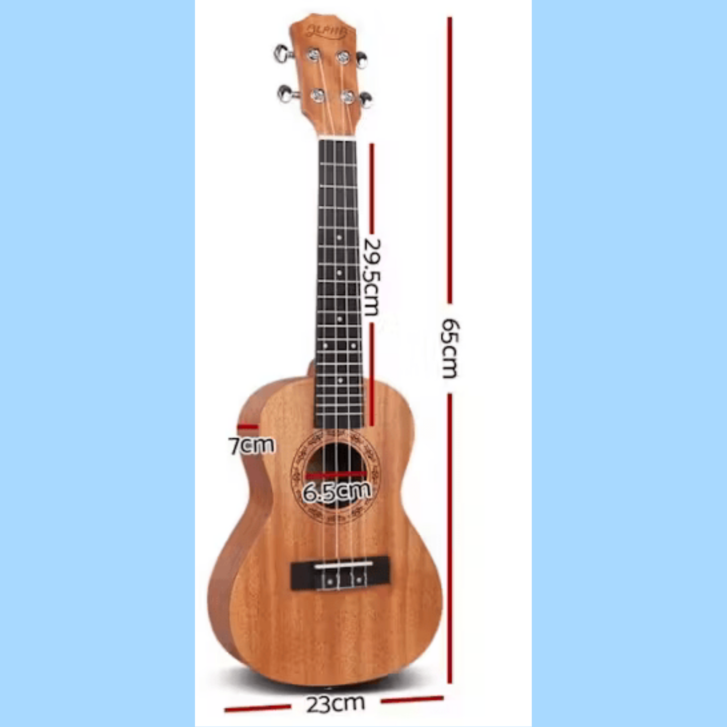 Alpha 26-inch Electric Natural Tenor Ukulele with Tuner & Carry Bag