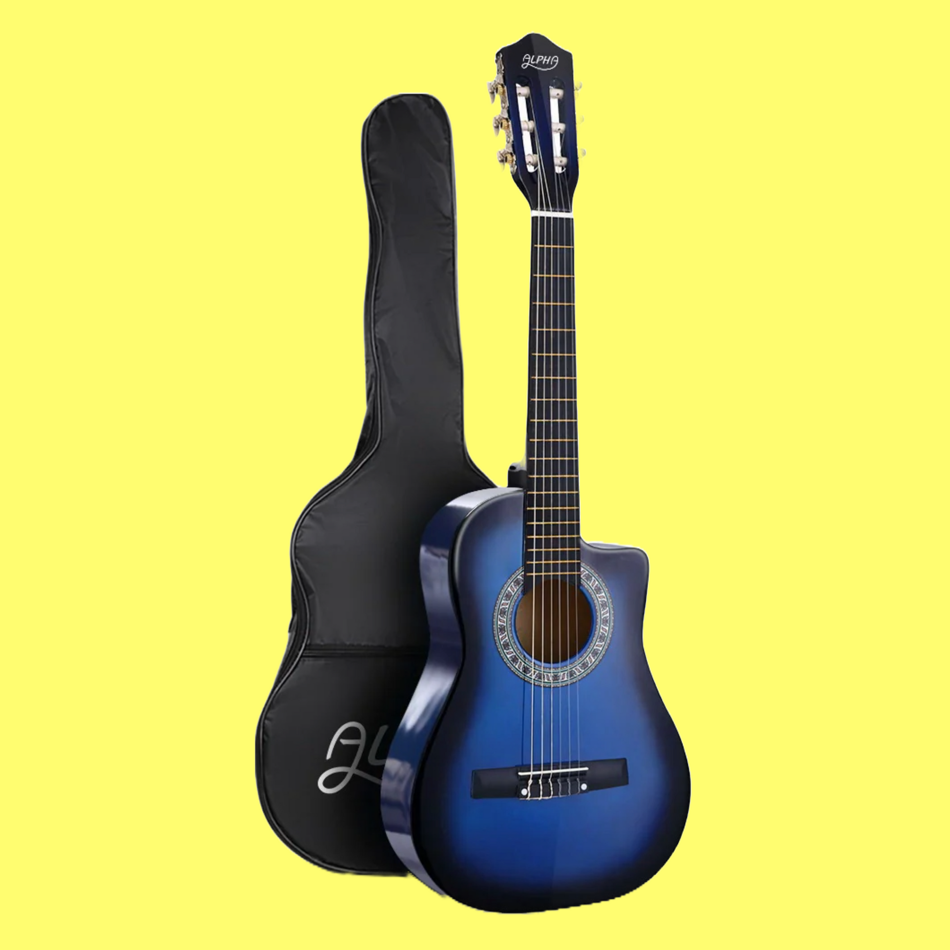 Alpha 34-inch Blue Childrens Nylon Acoustic Guitar Pack