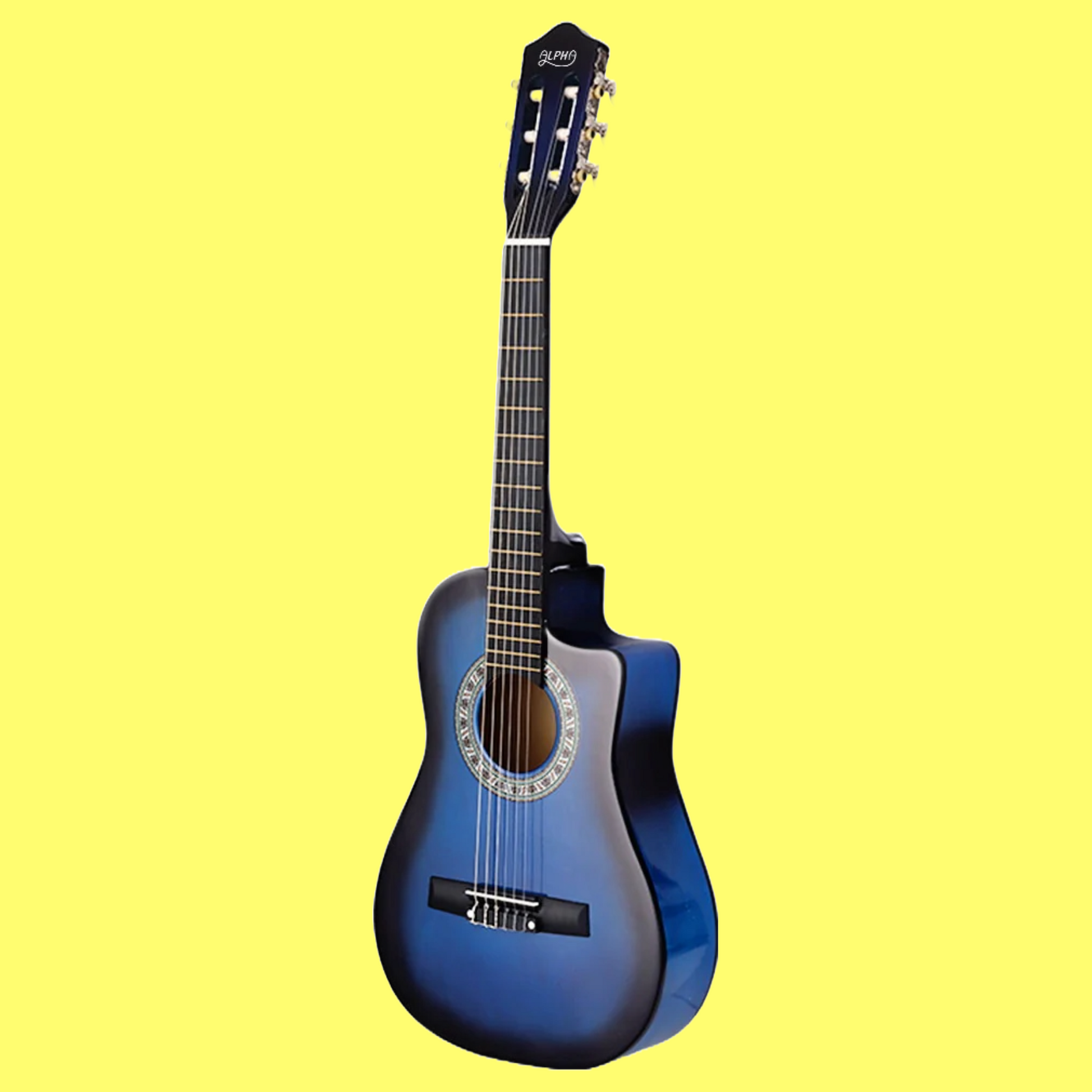 Alpha 34-inch Blue Childrens Nylon Acoustic Guitar Pack