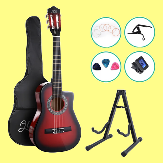 Alpha 34-inch Red Childrens Nylon Acoustic Guitar Pack