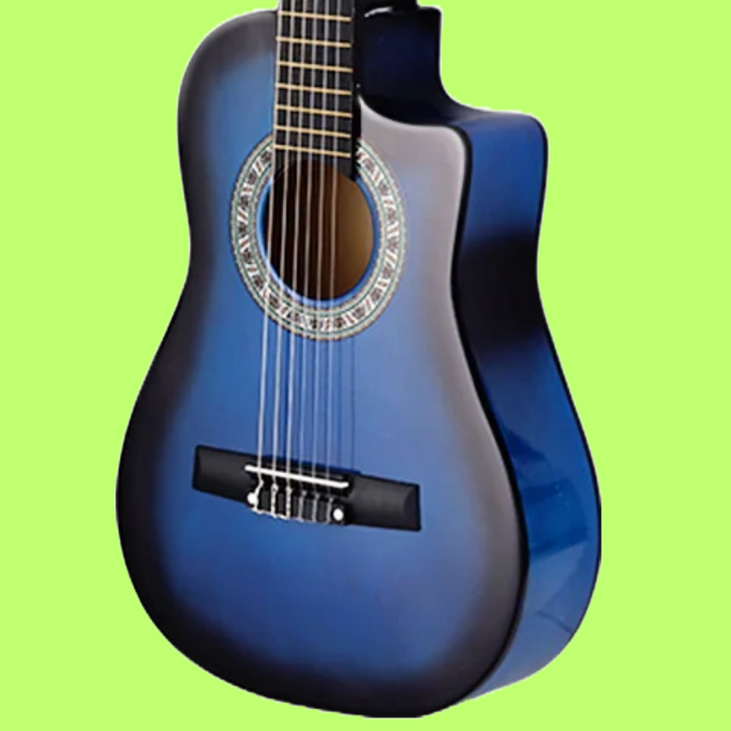 Alpha 34-inch Blue Childrens Nylon Acoustic Guitar with Bag & Picks