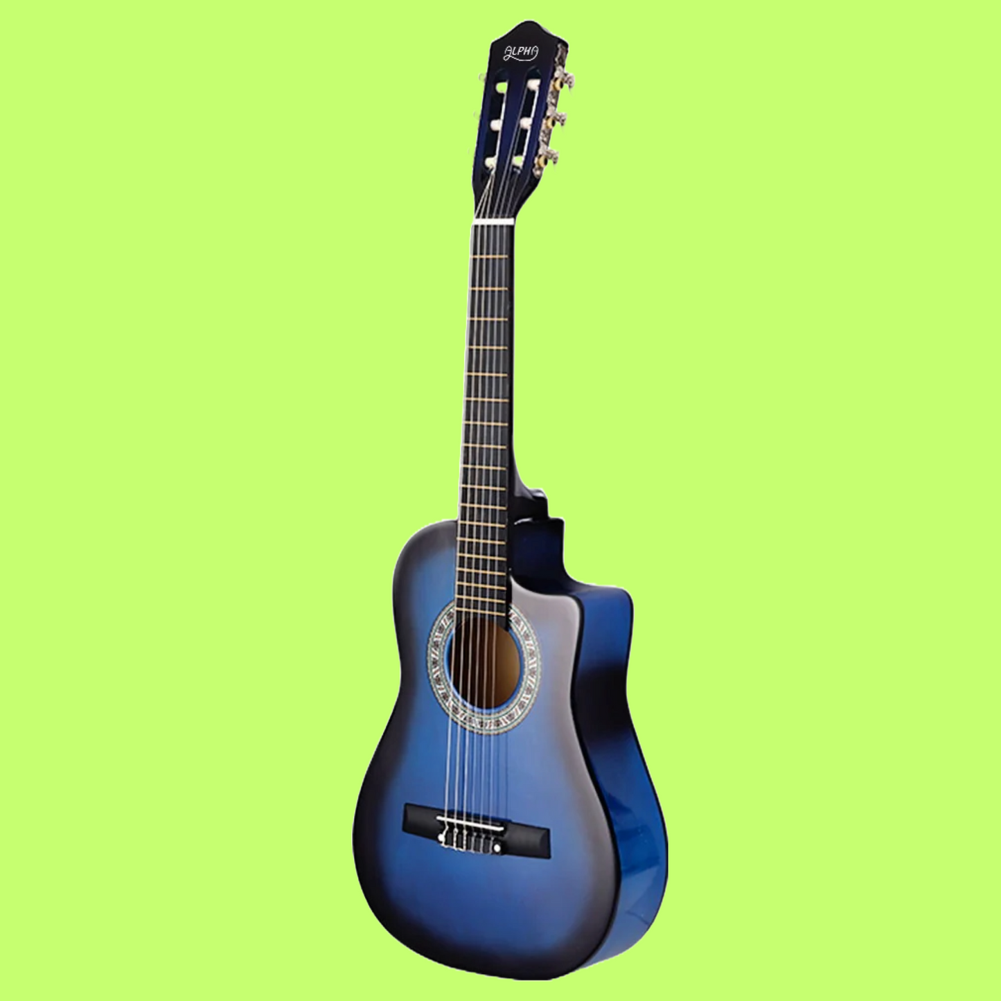 Alpha 34-inch Blue Childrens Nylon Acoustic Guitar with Bag & Picks