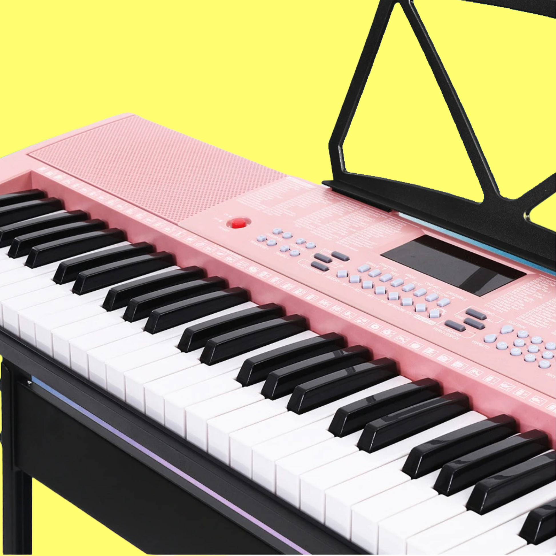 Alpha 61 Key Pink Electronic Piano Keyboard & Stand