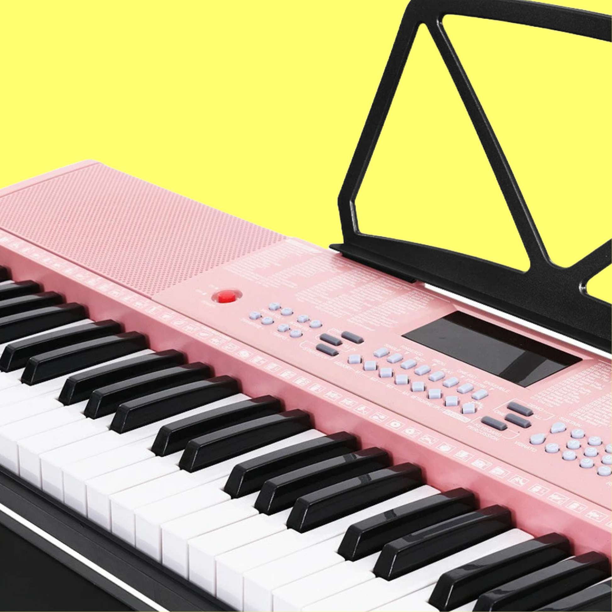 Alpha 61 Key Pink Electronic Piano Keyboard & Stand