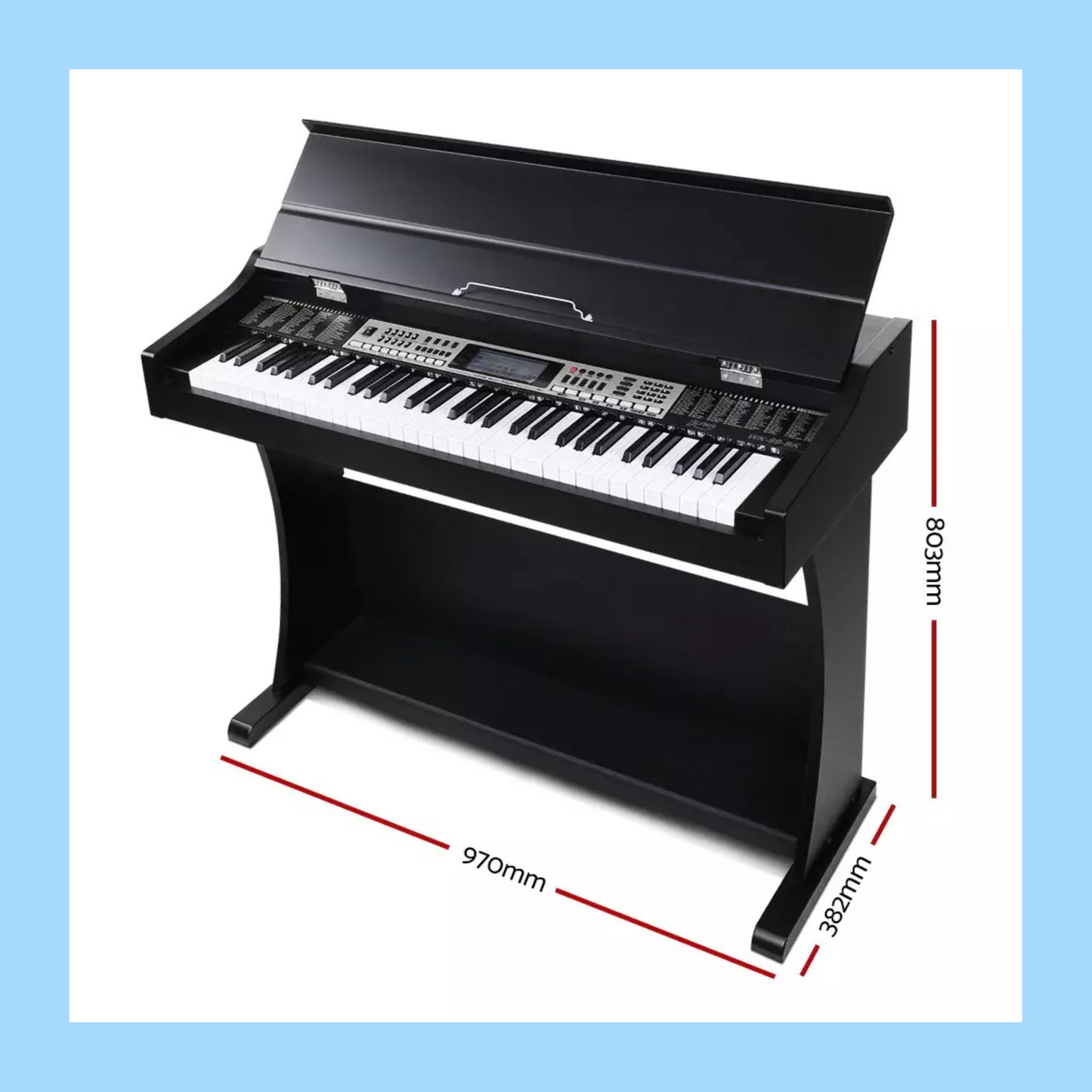 Alpha 61 Key Electronic Piano Keyboard with Electric Digital Classical Music Stand