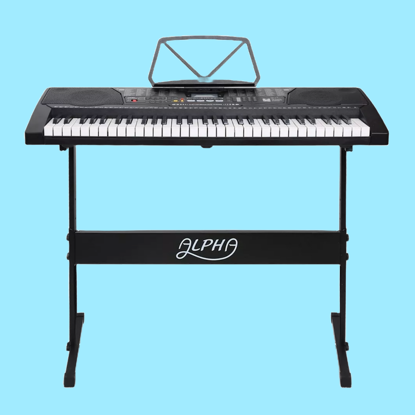 Alpha 61 Key Lighted Keys Electronic Piano Keyboard & Stand